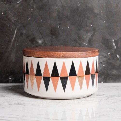 Colorful Geometric Kitchen Canister Wide