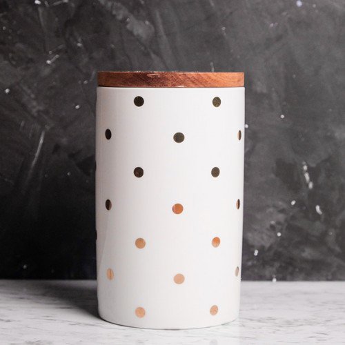 Polka Dot Motif Kitchen Canister
