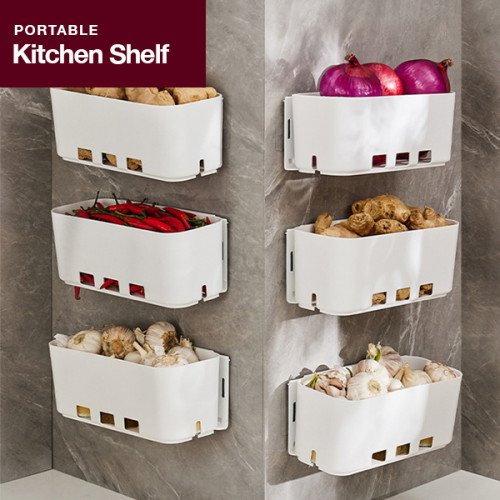 Portable Kitchen Shelf White 28.1 x 11.3 x 11.5cm