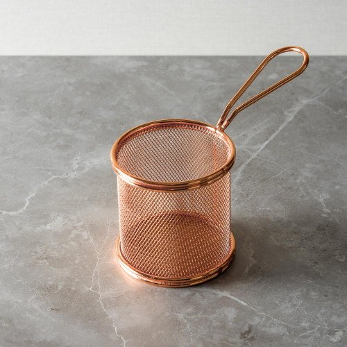 CHIPS BASKETS ROSEGOLD ROUND 8.7cm
