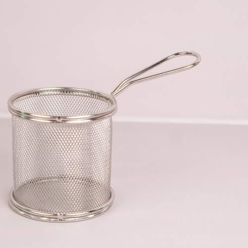 CHIPS BASKETS SILVER ROUND 8.7cm 4