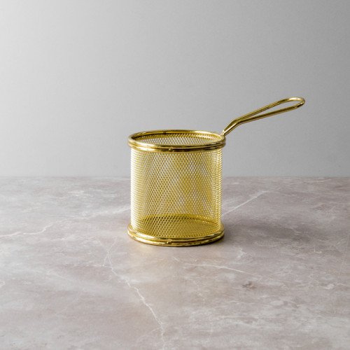 CHIPS BASKETS YELLOW GOLD ROUND 8.7cm