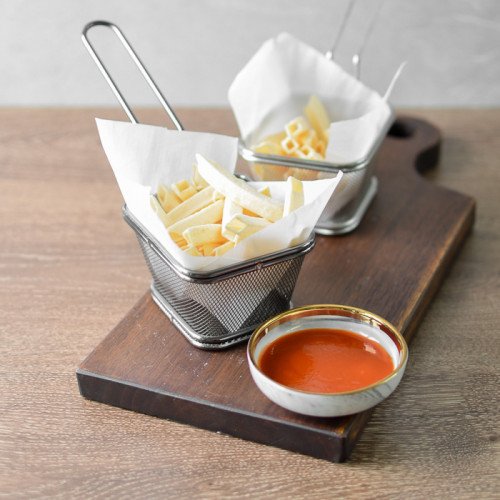 CHIPS BASKETS METALLIC GREY 10.5cm x 8.7cm 4