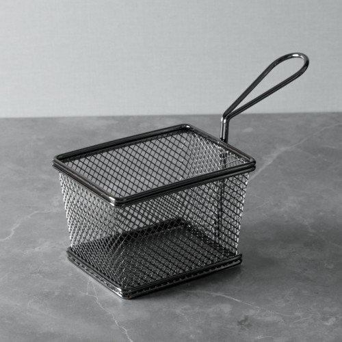 CHIPS BASKETS GREY METALLIC 9.7cm x 7.5cm