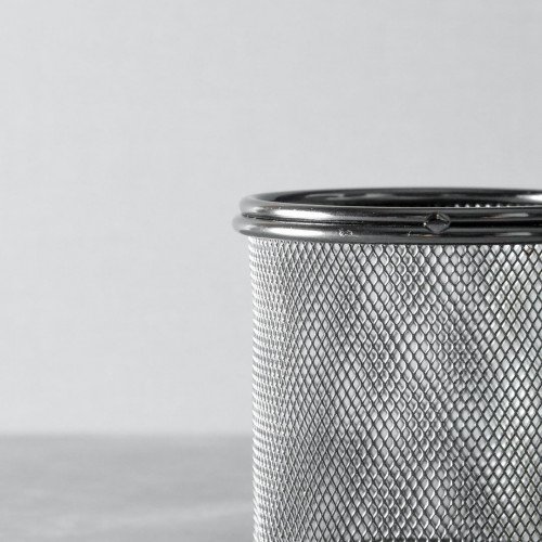 CHIPS BASKETS METALLIC GREY ROUND 8.7cm 4
