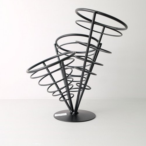 Three-Sides Chips Baskets Black 3 x 13cm