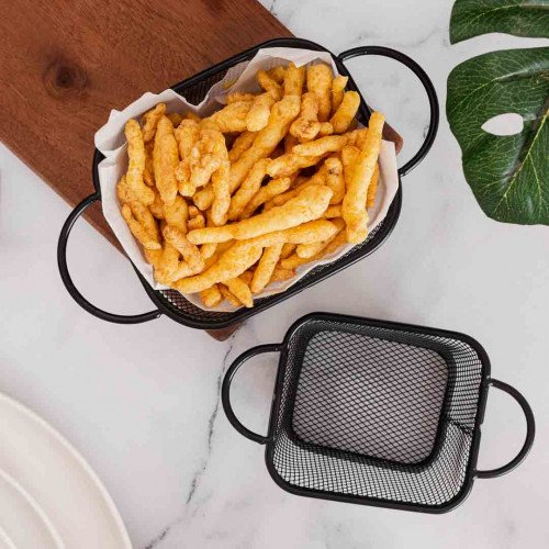 Chips Baskets Grey Metallic 11.5cm x 9cm 4