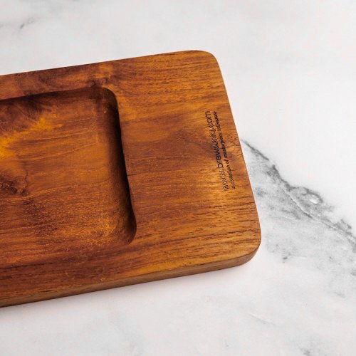 Teak Wooden Coaster Rectangular 12 x 16cm 3