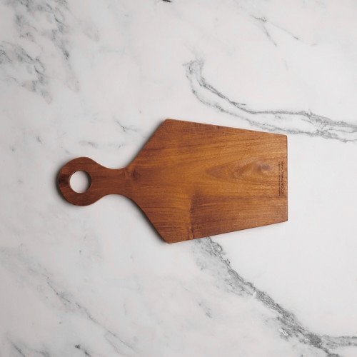Teak Wooden Serving Board W Handle 30 x 16.5cm