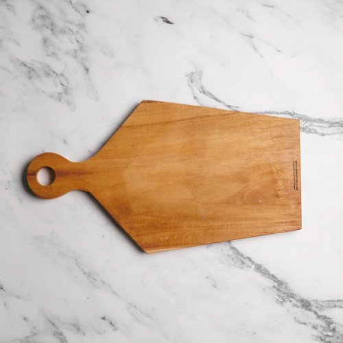 Teak Wooden Serving Board W Handle 42 x 23cm