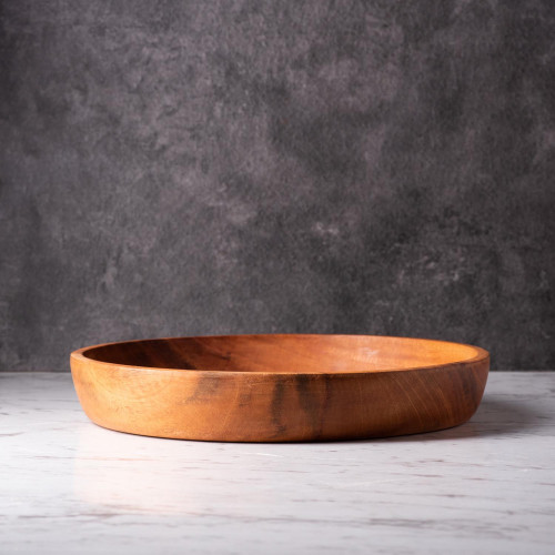 Mahogany Wooden Serving Plate Round 23cm