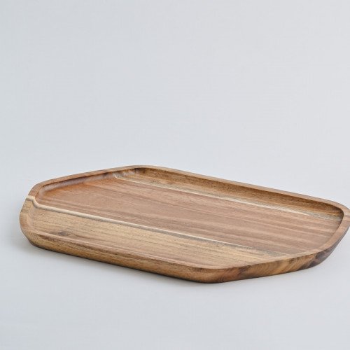Teak Hexagon Serving Tray 26.5cm x 18.5cm