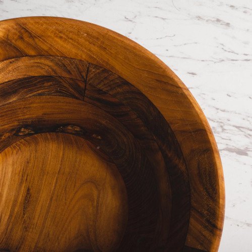 Teak Large Wooden Bowl 34cm 3