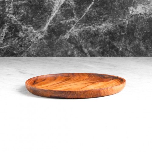Teak Flat Round Salad Plate 19.5cm 3