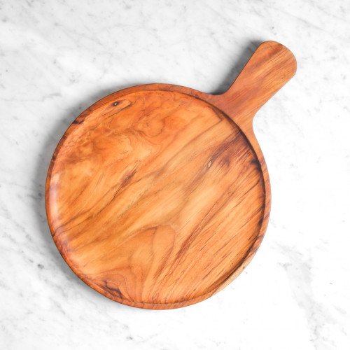 Teak Round Pizza Server 25.5 x 37cm