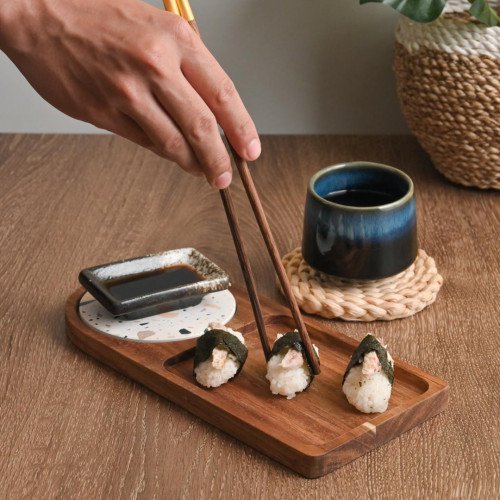 Breakfast Tray with Coaster Long Semi Circle - B 3