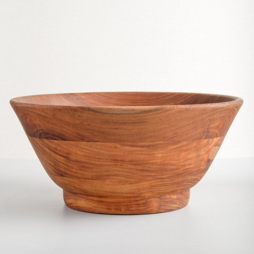 Teak Large Rounded Salad Bowl 35.5cm