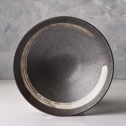 Black Embossed Wide Bowl 9" 2