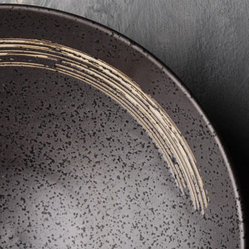Black Embossed Wide Bowl 9" 3