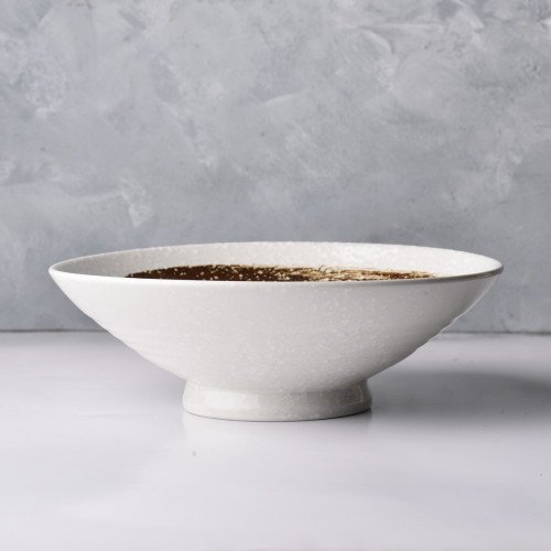 White Embossed Wide Bowl 9"