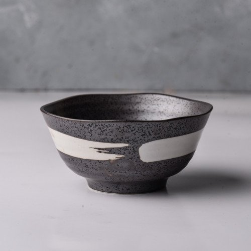 Black Embossed Rice Bowl 4.5"