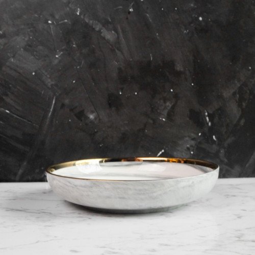 Marble Purity White Noodle Bowl 7.5"
