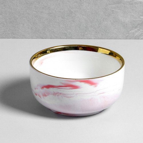 Marble Blush Salad Bowl 8" 2