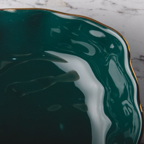 Sliver Tint Green Square Bowl 6.8" 3