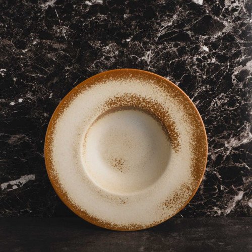 Torched Cream Pasta Bowl 9"