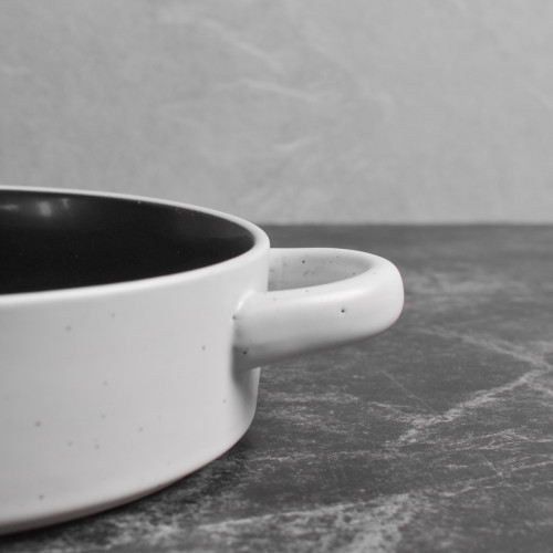 Groovy Black Bowl with Handle 7.5" 5