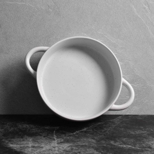 Groovy Beige Bowl with Handle 7.5" 5