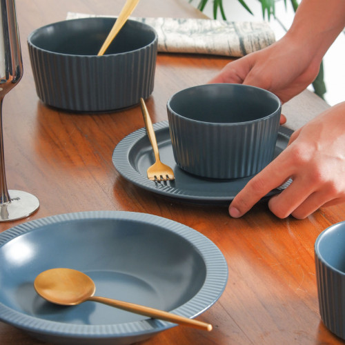 Ridged Side 4.5" Soup Bowl - Royal Blue 4