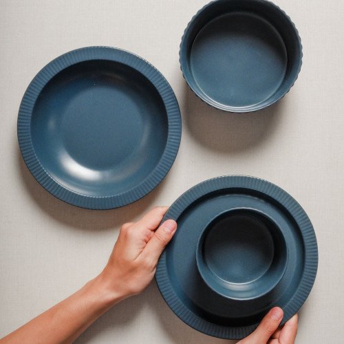 Ridged Side 6" Salad Bowl - Royal Blue