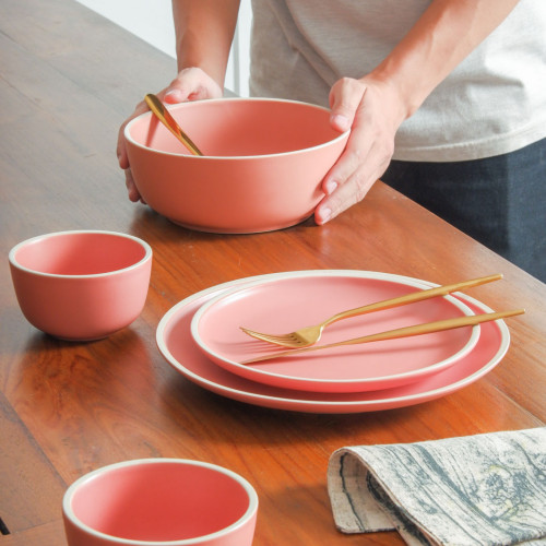 Whimsical Pink Salad Bowl 8" 5