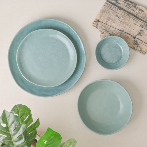 Altered Salad Bowl 7.75" - Teal 2