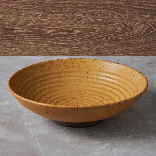 Concrete Layer Pasta Bowl 9" - Turmeric