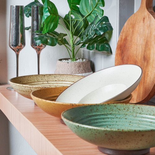 Concrete Layer Pasta Bowl 9" - Earthy 4