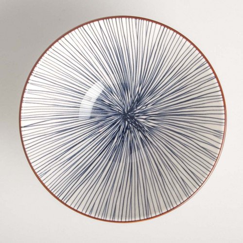 Tokusa Salad Bowl 7" - Blue Lines 2