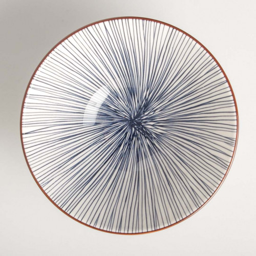 Tokusa Salad Bowl 7" - Blue Lines 2