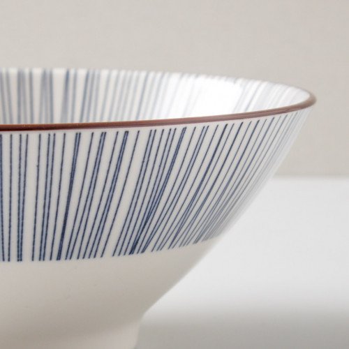 Tokusa Salad Bowl 7" - Blue Lines 3