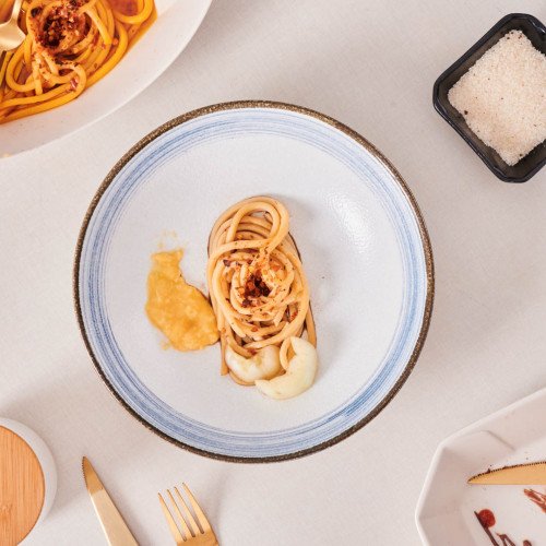 Seraphic Blue Deep Pasta Bowl 8.5 3