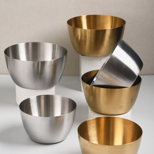 Korea Style 304 Stainless Steel Salad Bowl 14cm - Gold 5