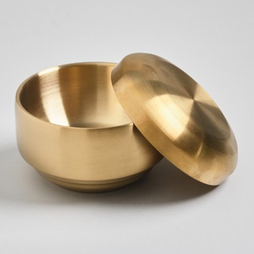 Korea Style Rice Bowl with Lid 10.5cm - Gold 2