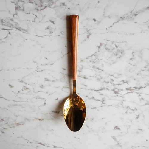 Wooden Accent Gold Table Spoon