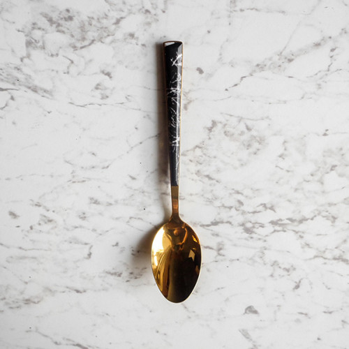 Black Marble Gold Table Spoon