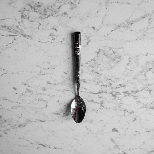 Black Marble Silver Tea Spoon