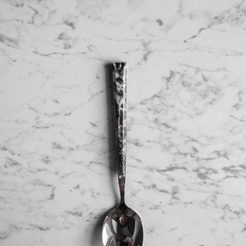 Black Marble Silver Dessert Spoon 3