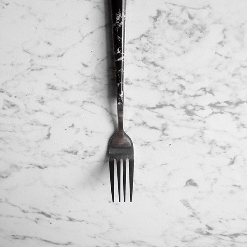 Black Marble Silver Table Fork 2