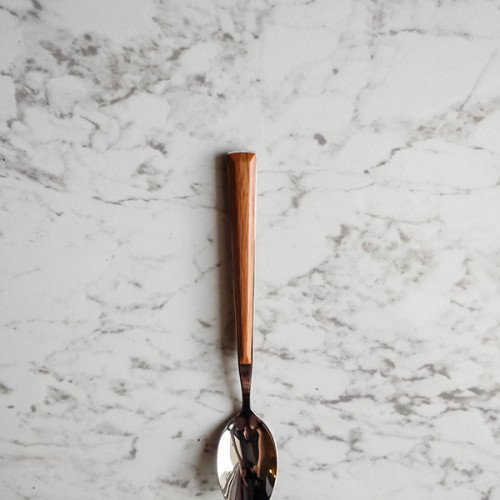 Wooden Accent Silver Tea Spoon 3