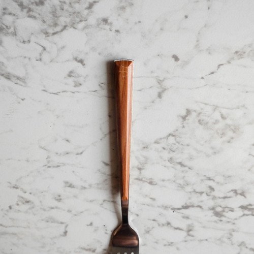 Wooden Accent Silver Table Fork 3
